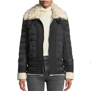 Blanc Noir Moto Aviator Puffer Jacket